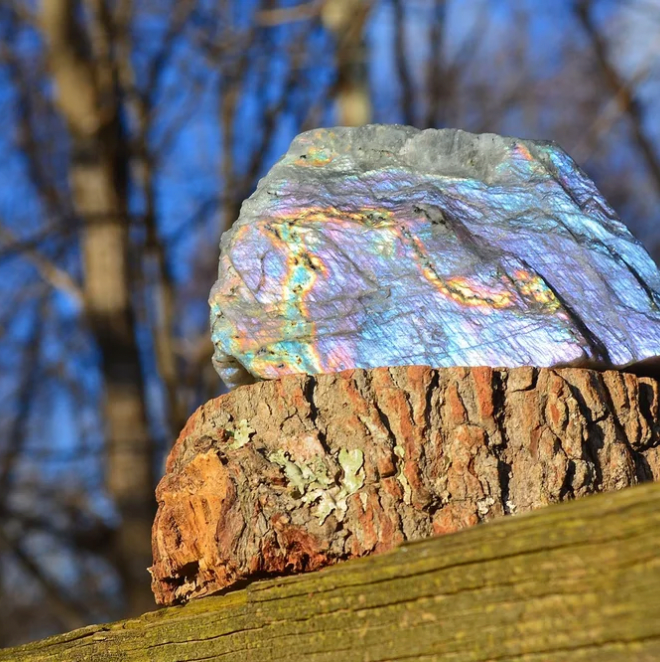 Rainbow Flash Natural Labradorite Freeform from Madagascar